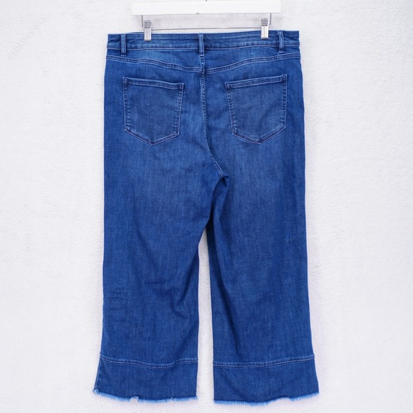 J. Jill Denim High Rise Full Leg Crops Jeans-14- 36 / 25 Capri Cotton Polyester - Picture 6 of 10